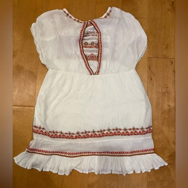 Free People Sunrise Wanderer boho mini dress white XS S - Image 5