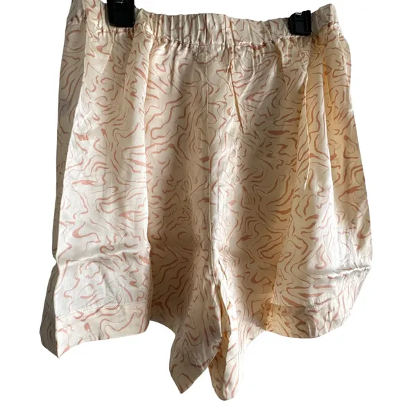 Eberjey Inez Silk Pajama Set XS NWT Ivory Blush Print Boxer Shorts Sleep Set - Image 12