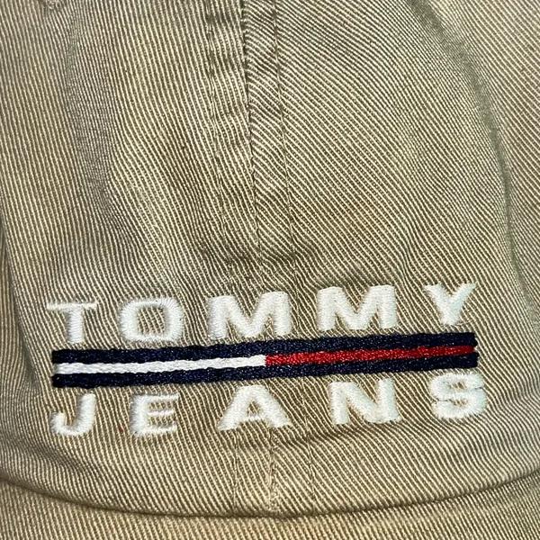Tommy Hilfiger, Tommy jeans, khaki unisex hat w/ leather adjustment strap - Image 2