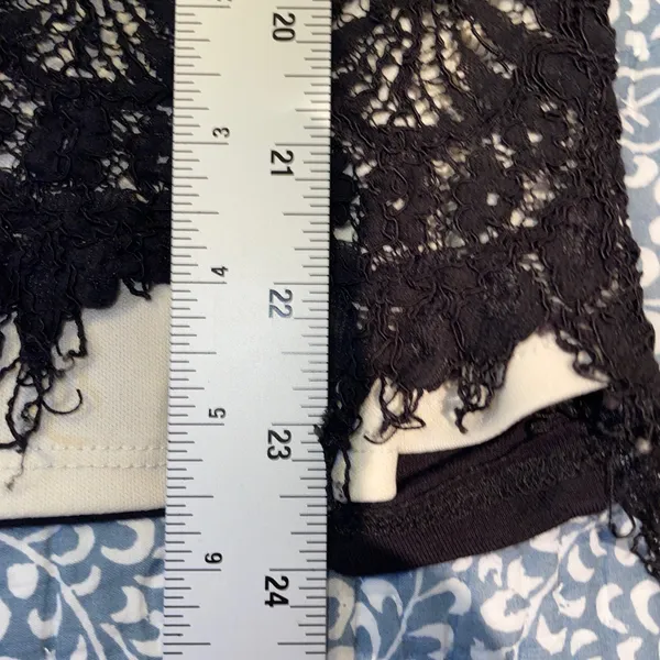 Black Lace Overlay Top Medium High Neck Keyhole Blouse Dark Academia Whimsigoth - Image 7