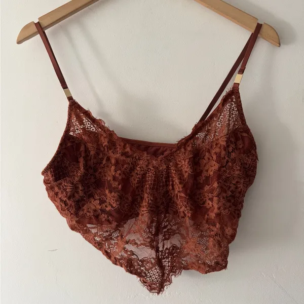 Aerie Brown Show Off Lace‎ Corset Bra Top - Image 3