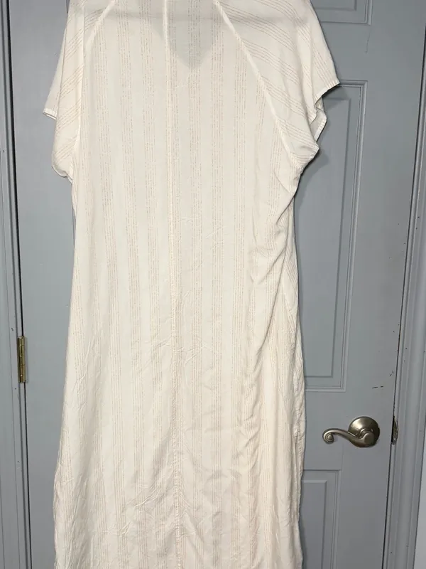 summersalt Cream V‑Neck swimsuit cover up Maxi Dress with Tie Waist bathing suit - Image 3