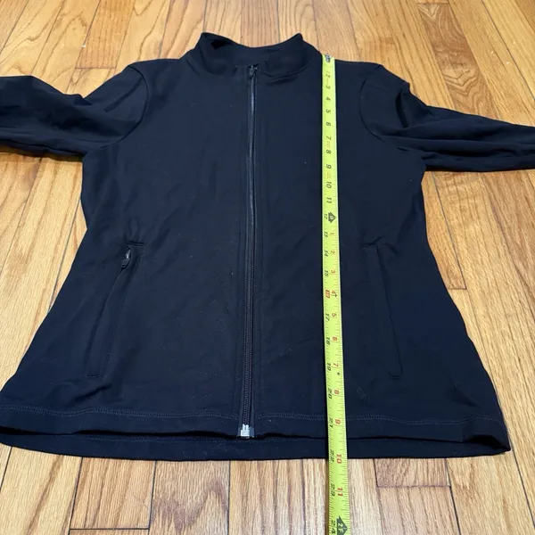 Set Active‎ Black Sportbody Sporty Warm Up Full Zip Athletic Jacket Size Medium - Image 8