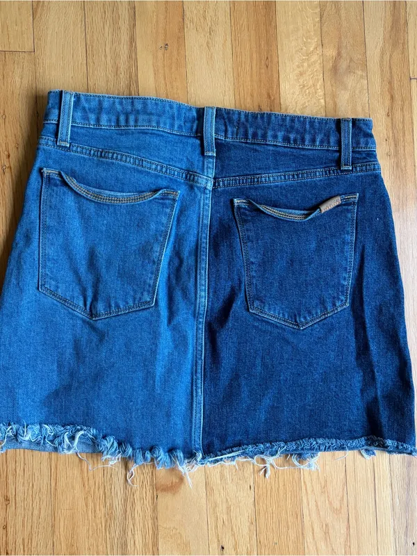 Joe’s Jeans Women’s Bella Two Tone Blue Navy Denim Mini Skirt High Rise Size 30 - Image 6