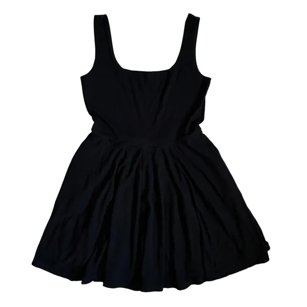 Reformation Dakota Knit Mini Dress Black Tencel‎ Lyocell Fit Flare Size M - Image 6