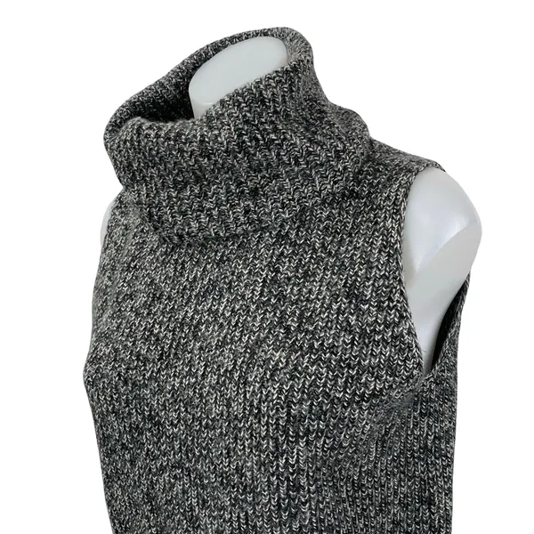 Theory 100% Cashmere Women's Gray Turtleneck Sleeveless Tank Vest Sweater Top S - Image 3