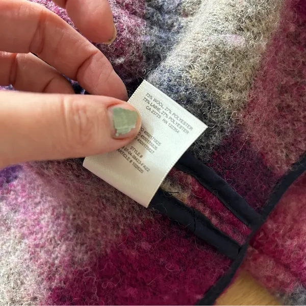 Aritzia the Ganna Wilfred free Pink Wool Plaid Cropped Jacket boxy small - Image 5