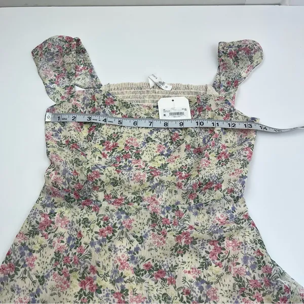Altar’d State Ivory Multi Floral‎ Dress Women XS Fit & Flare Sheer Coquette NEW - Image 7