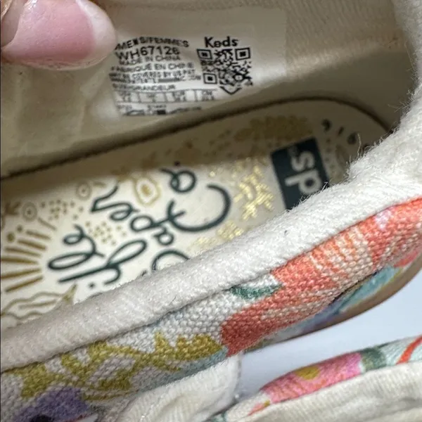 Rifle Paper Co x Keds Cooper Suede Zip Bootie Garden Party SZ 5.5 Tan Floral - Image 9