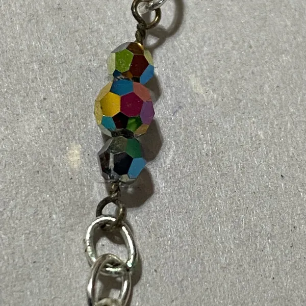 Elegant Sterling Silver and Multicolor Beaded Bracelet - Image 2