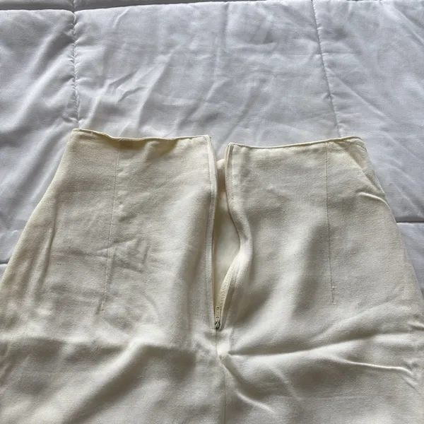 Vintage Mini‎ Skirt Ivory Womens 8 Linen Blend Quiet Luxury Made USA Minimalist - Image 10