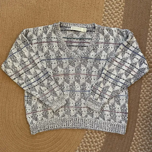 Vintage 90s Waterfront Workshop Knitted Grandpa Sweater - Image 4