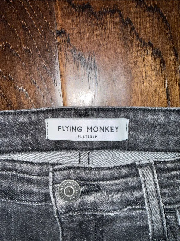 Flying Monkey High-Rise Black Distressed Skinny Jeans Size 28 - Image 2