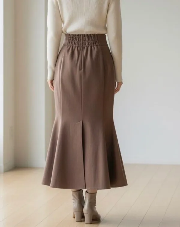 High waisted flared midi skirt Brown Size M - Image 4