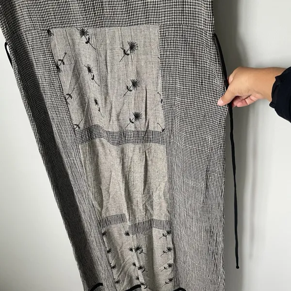 Carole Little Vintage Maxi Dress Gingham Embroidered Cottagecore Cotton Size 14 - Image 7