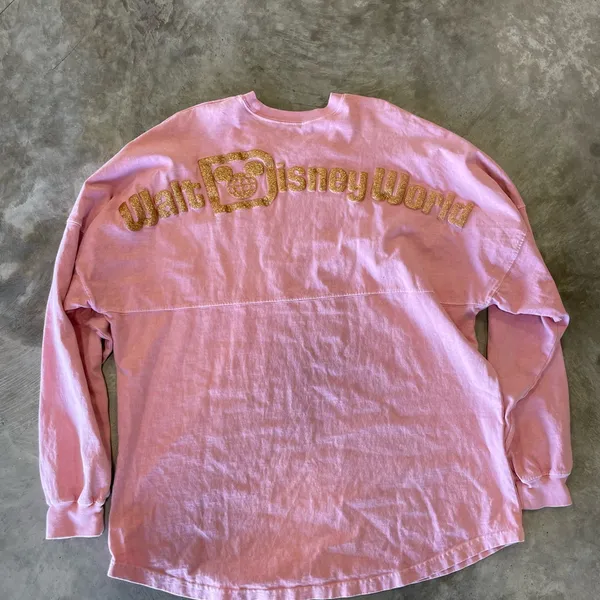 Walt Disney World Pink Gold Spirit Jersey XL Spellout long sleeve tshirt - Image 6