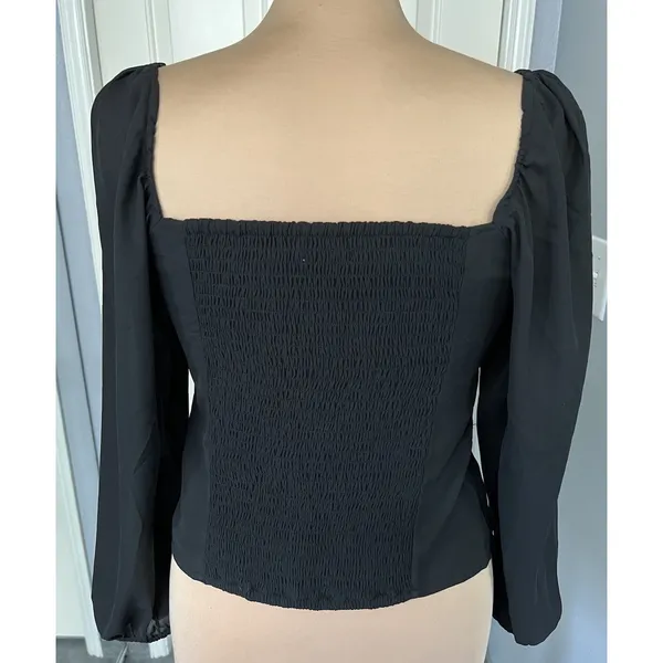 Abercrombie & Fitch Black Crop Top Cut Out Witchy Goth‎ Y2K Sexy Minimalist - Image 5