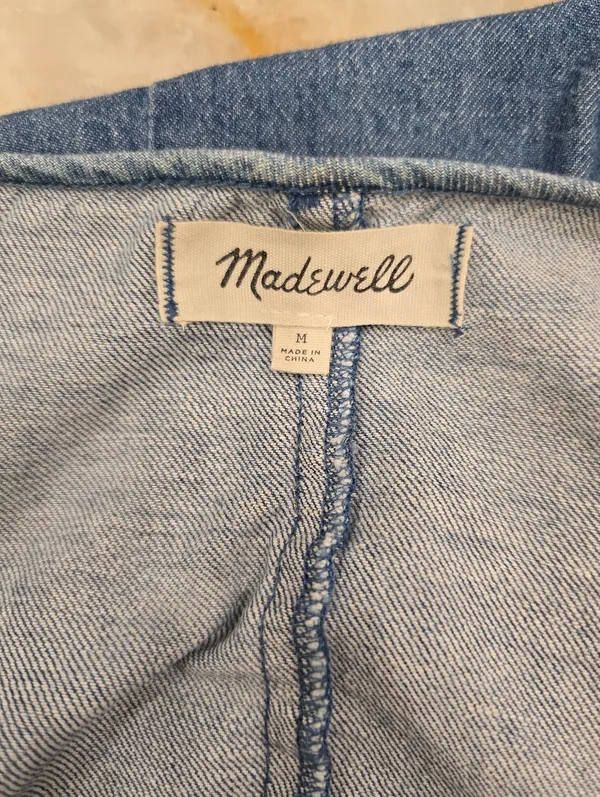Madewell Denim Raw Hem Wrap Dress M - Image 4