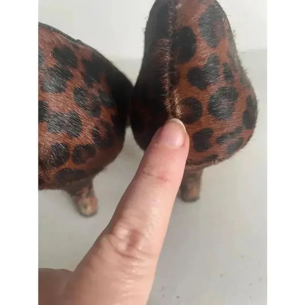 Women's DV Dolce Vita Brown Leopard Print Heels Size Calf Fur‎ 8.5 M GUC! - Image 6