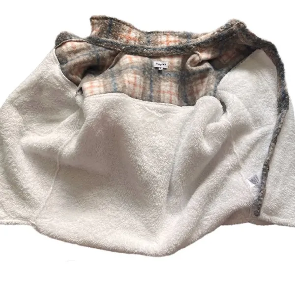 Prissy Jane oversized shacket xl plaid contrast fuzzy Sherpa jacket - Image 2
