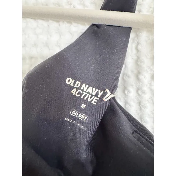 Old Navy Active Go-Dry Black Strappy Back Longline Sports Bra Tank Medium - Image 4