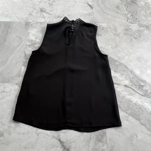 BB Dakota Black Chiffon Tank Top‎ Lace Sleeveless Size Xsmall XS - Image 2