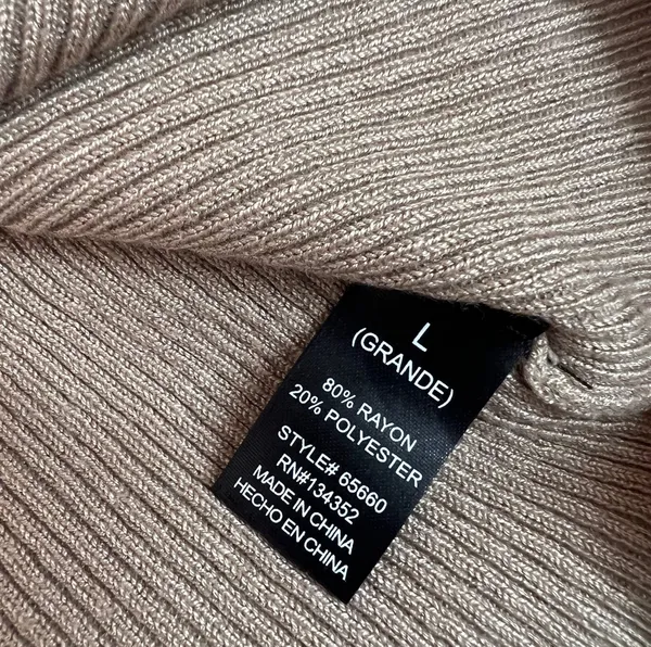 Ambiance Apparel NWOT Neutral Light Brown Ribbed Turtleneck Sweater - Image 5