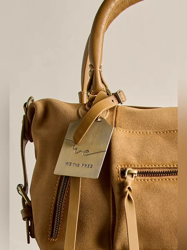 NWT Free People We The Free Suede Baby Emerson Bag Italian Straw - Image 4