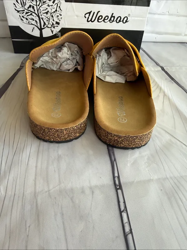 Weeboo Yellow Suede Mule Clogs Size 7.5 - Image 5