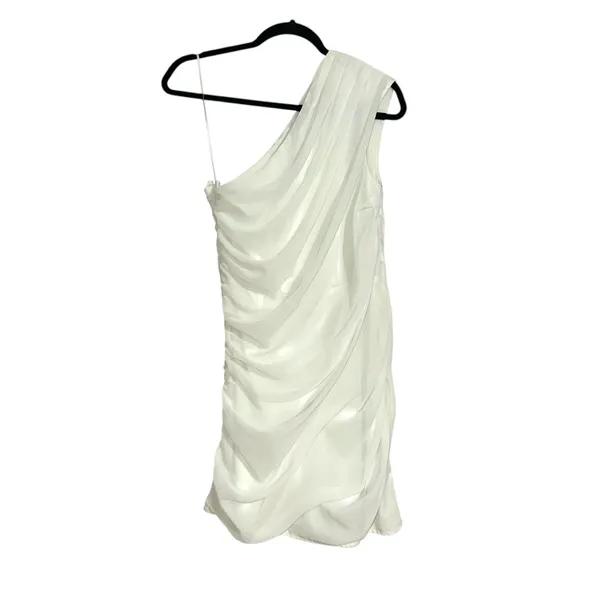 NWT Abercrombie & Fitch One-Shoulder Mini Chiffon Mini Dress SMALL - Image 3