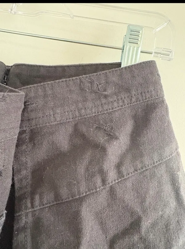 Free People Pleated Wrap Mini Skort Size 2 Black FLAW *Read** - Image 2