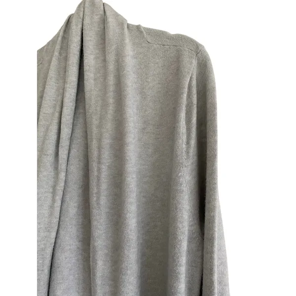 Leith Light Grey Long Length Open Cardigan Size Small - Image 2