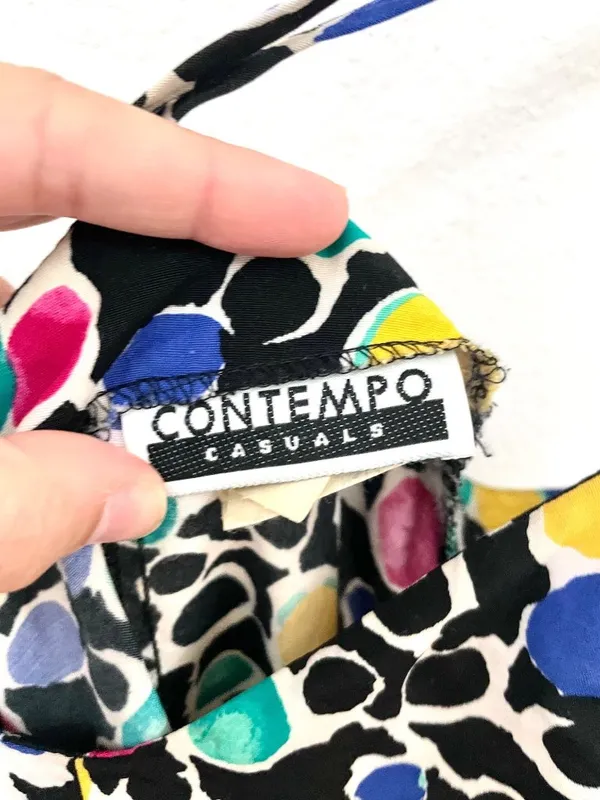 Contempo Casuals Vintage Eclectic Geometric Tank Dress Size 9 Junior 90s Artsy - Image 3