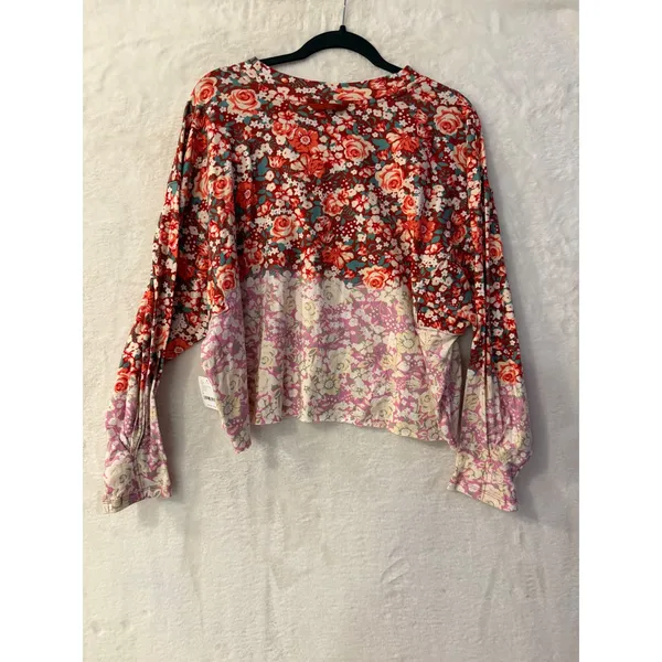 FP Movement Free People Mixed Floral Long Sleeve Top NWT Medium Faded Poppy Red - Image 10