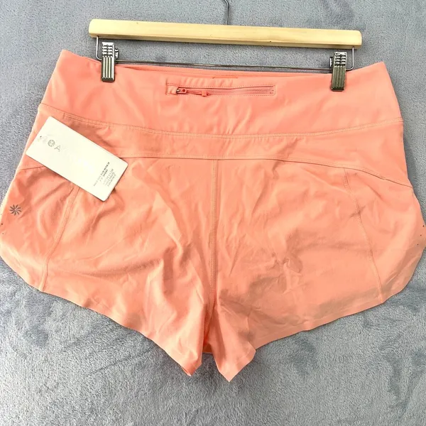 Athleta ‎ Women's High Rise Run with It 2.5" Shorts Peach Size Large Gym Workout - Image 9