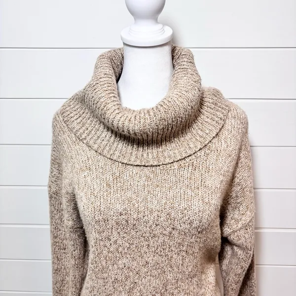 Ralph Lauren‎ Casual Tan Cowl Neck Sweater Size M - Image 2