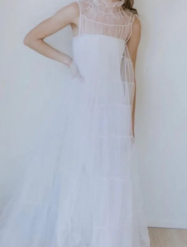 Untamed Petals Rosey High Neck Tulle Gown - Image 3