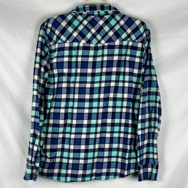 Jachs Girlfriend Bea Plaid Flannel Pearl Snap Western Shirt XL - Image 2