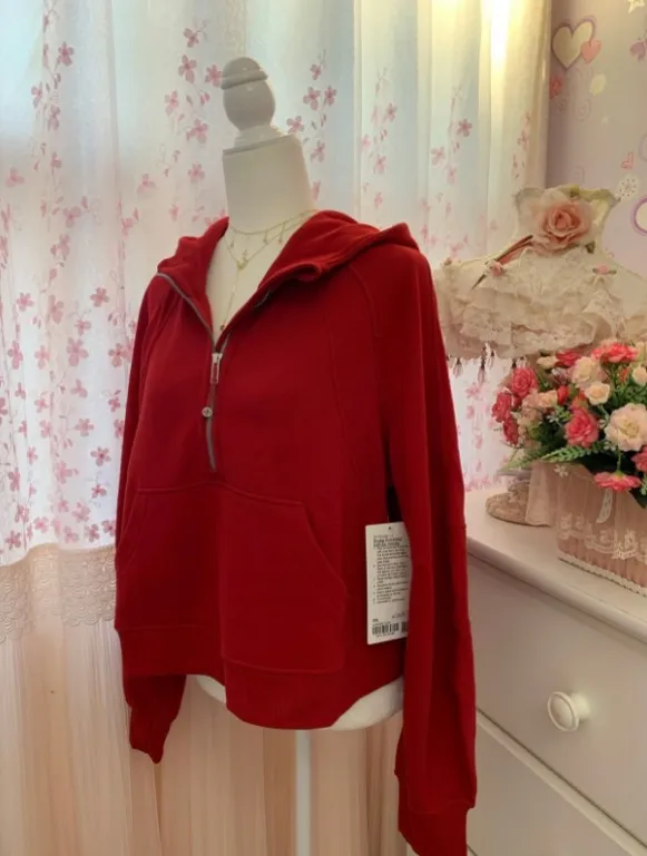 Lululemon Scuba Oversized Half-Zip Hoodie College Crimson - Image 2