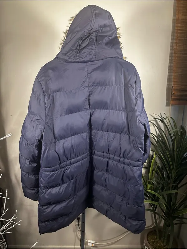 G7. Marc New York Andrew Marc blue hooded faux fur trim puffer with poly fill - Image 3