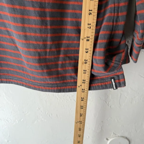Patagonia Shirt Medium Gray Red Striped Organic‎ Cotton Long Sleeve Casual - Image 6