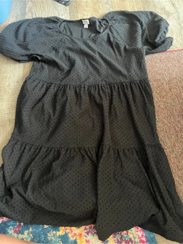 J crew Black Swiss Dot Puff Sleeve dress - Image 2