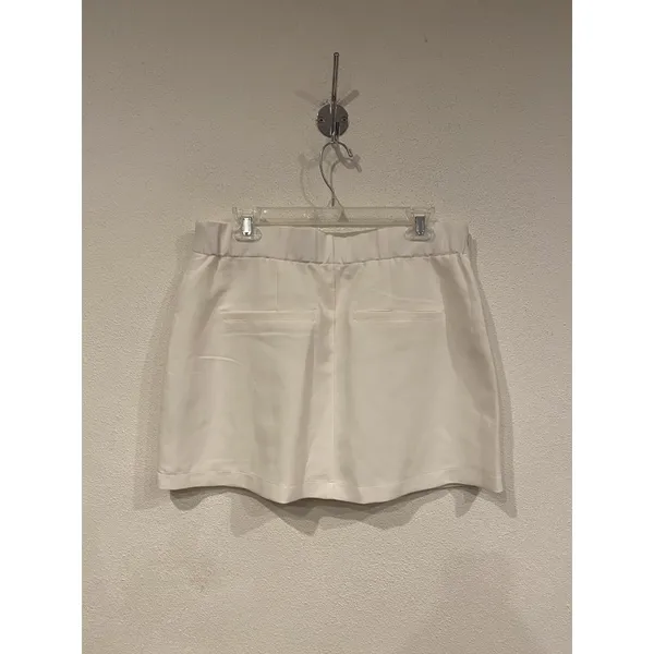 Abercrombie & Fitch Skirt Womens Large White Twill Mini Pockets Casual Chic - Image 3