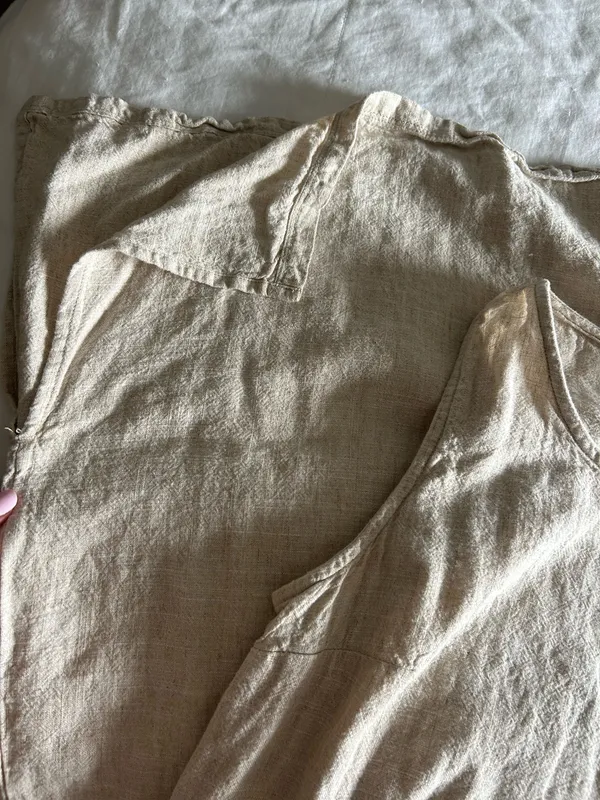 Linen Dress Tan - Image 4