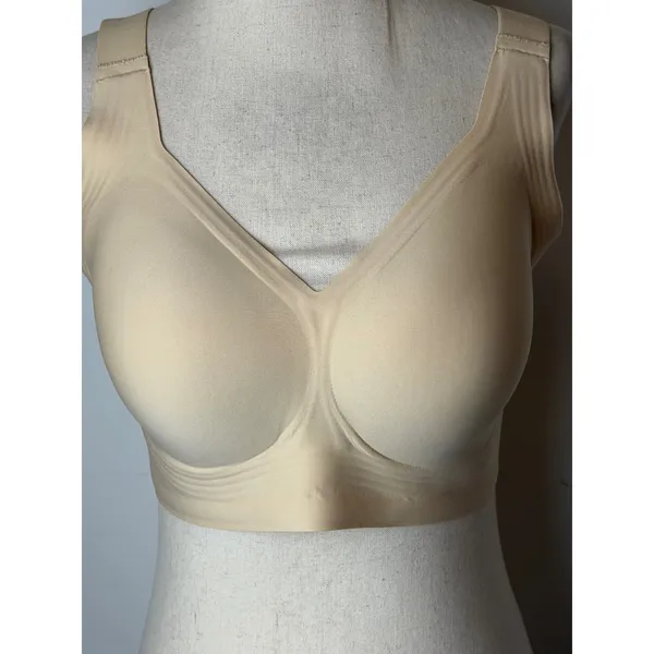 LetsJoli Jelly Bra Women Large Beige NWT Wireless Push Up Full Coverage Support - Image 7