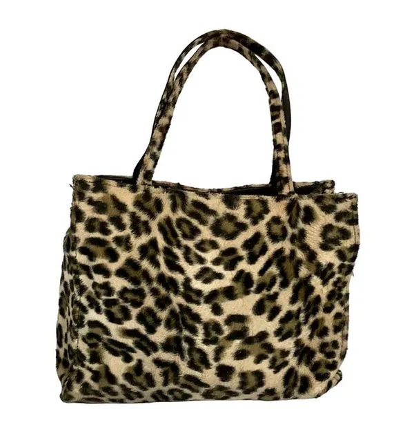 METROSTYLE Leopard Faux Fur Mini Tote - Image 2