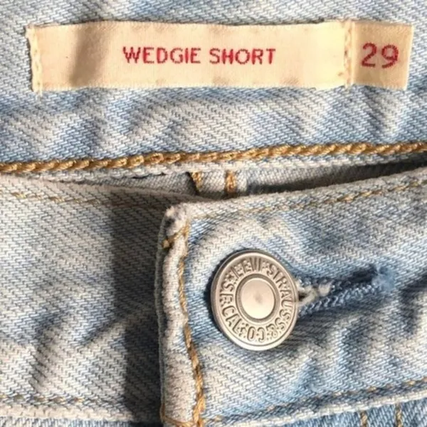 Levi's Wedgie Cut Off Jean Shorts Fray Hem - Image 6