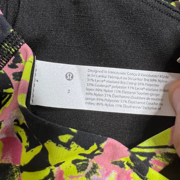 Lululemon Energy Bra Luxtreme NWT Size 2 Inflect Floral Highlight Yellow Multi - Image 11