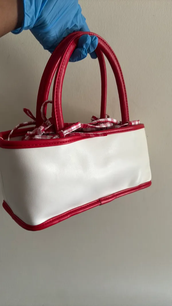 Handbag Cherrylicious White Red Gingham 🍒 - Image 11