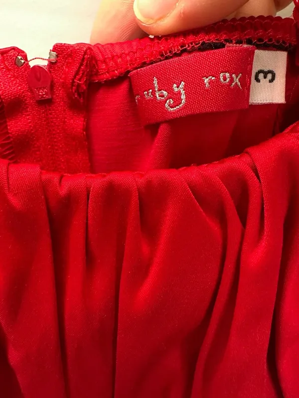 Ruby Rox Red Spaghetti Strap Ruched Empire Waist Mini Dress Size 3 - Image 2